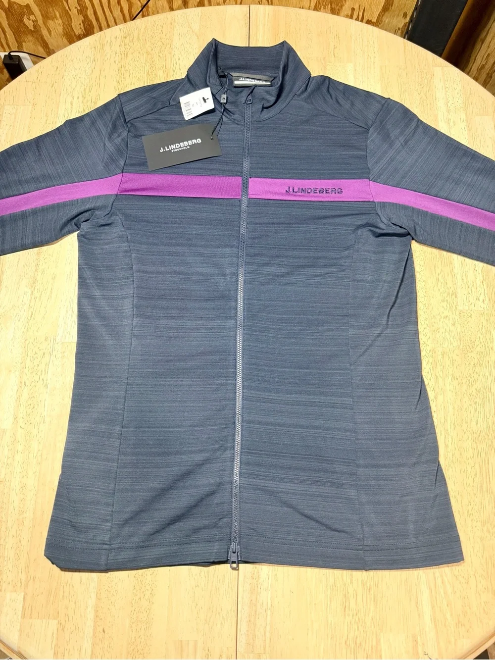 J Lindeberg NEW Saks Jarvis Mid Layer Navy Performance Golf Zip Jacket Medium